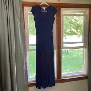 New York and Co royal blue faux wrap maxi dress